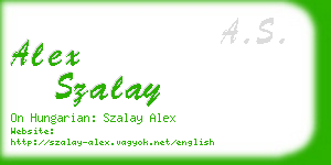 alex szalay business card